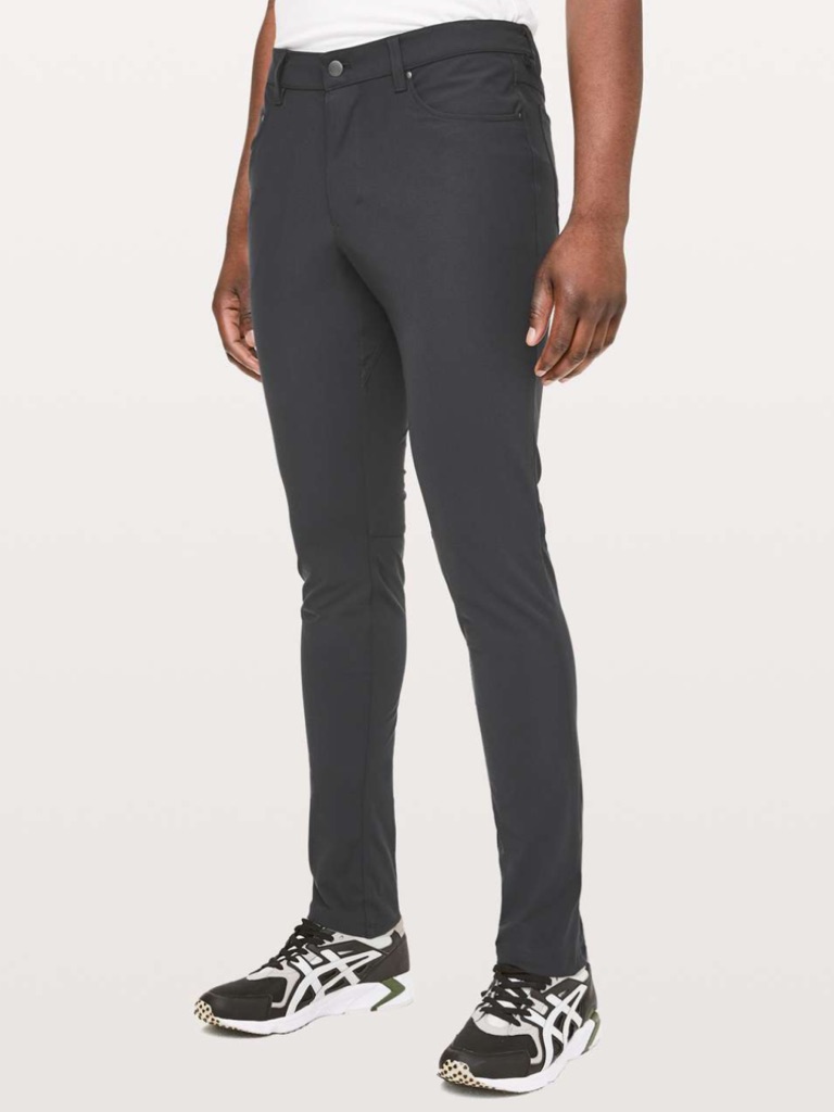 Lululemon Abc Pant Skinny 34" Obsidian Warpstreme Bottoms Stretch Grey